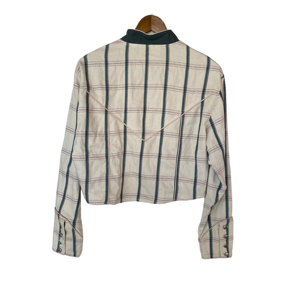 Vintage Wrangler Women’s Western Long Sleeve Button Down Cropped Women’s Large - Picture 2 of 9
